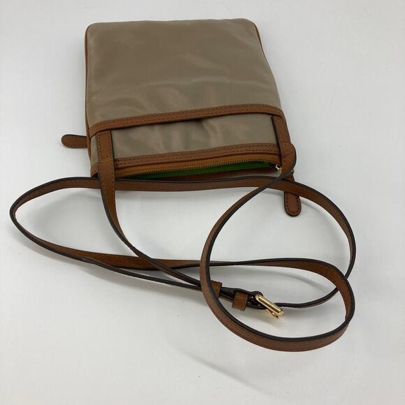 Michael Kors small tan, brown nylon and leather trim crossbody bag - Picture 7 of 7